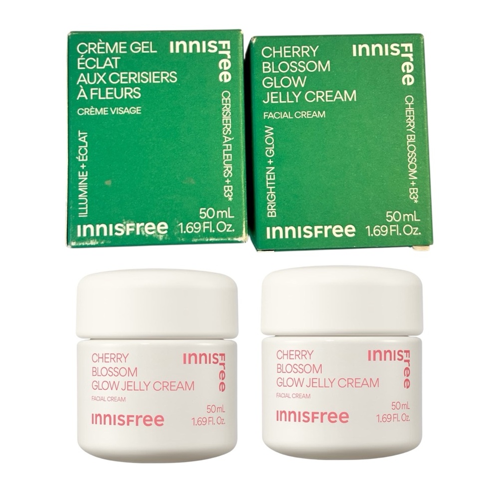 Innisfree Cherry Blossom Glow Jelly Cream Korean Skincare Lot of 2 1.69 oz jars